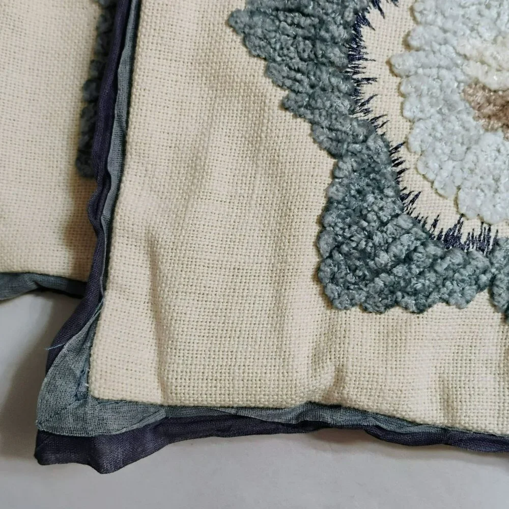 Pier 1 Floral Embroidered Throw Pillow Shams 18